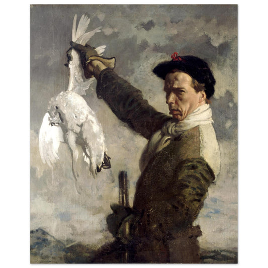 The Dead Ptarmigan (a Self-Portrait) by Irish Artist William Orpen Art Print – framed print close-up | Buy Irish Art