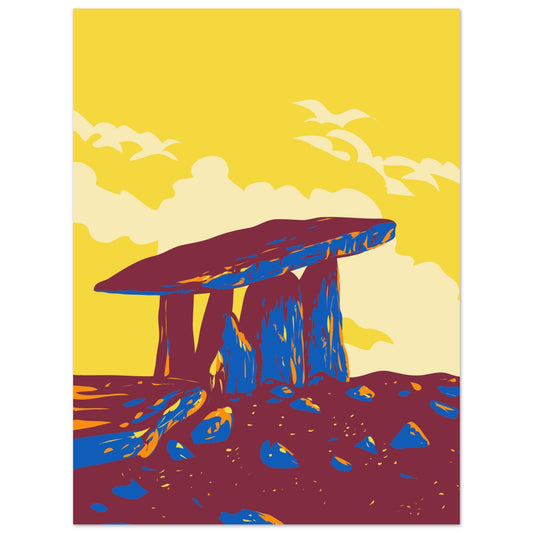 The Burren Poulnabrone Dolmen Art Print Poster – framed print close-up | Buy Irish Art