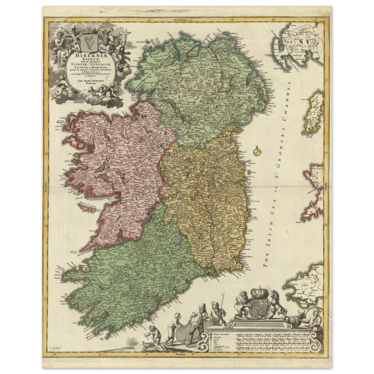 The Kingdom of Ireland Map Print – framed print close-up | Buy Irish Art