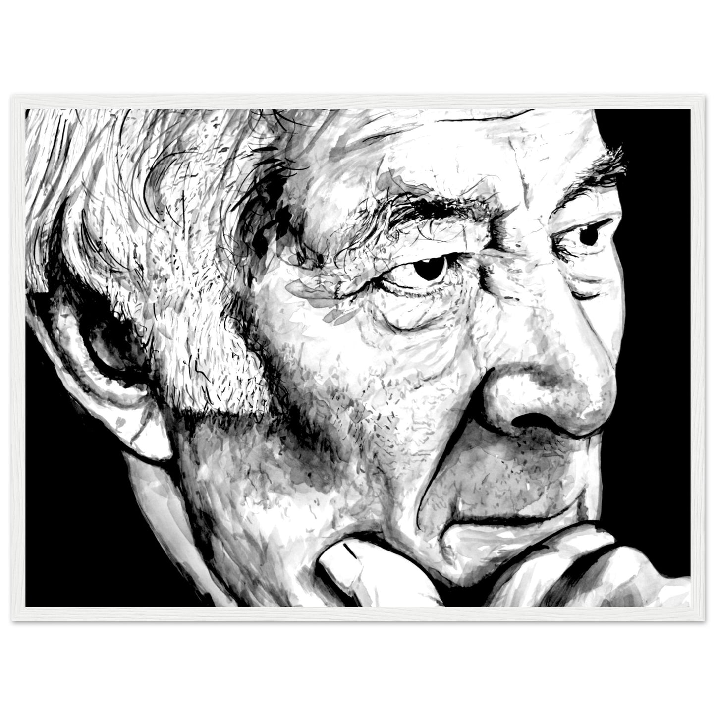 Seamus Heaney Poet Portrait Black & White Framed Art Print by Irish Artist – view 9 | Buy Irish Art