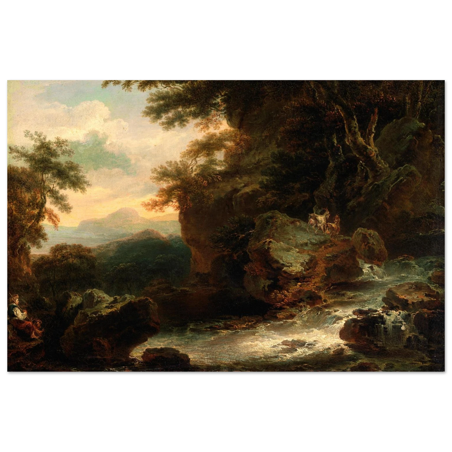 Landscape by Irish Artist Thomas Sautelle Roberts Art Print – size comparison view | Buy Irish Art