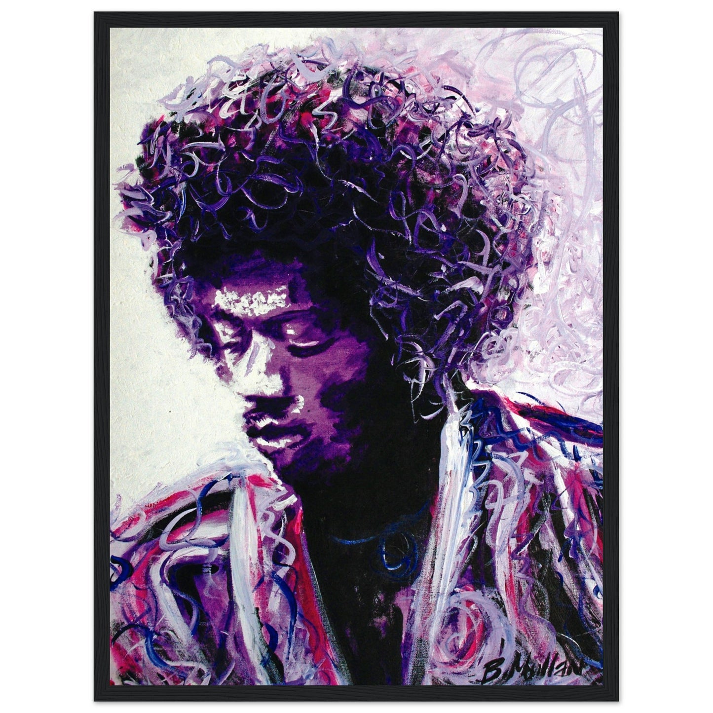 Jimi Hendrix Purple Haze Framed Wall Art Print by Irish Artist – view 14 | Buy Irish Art