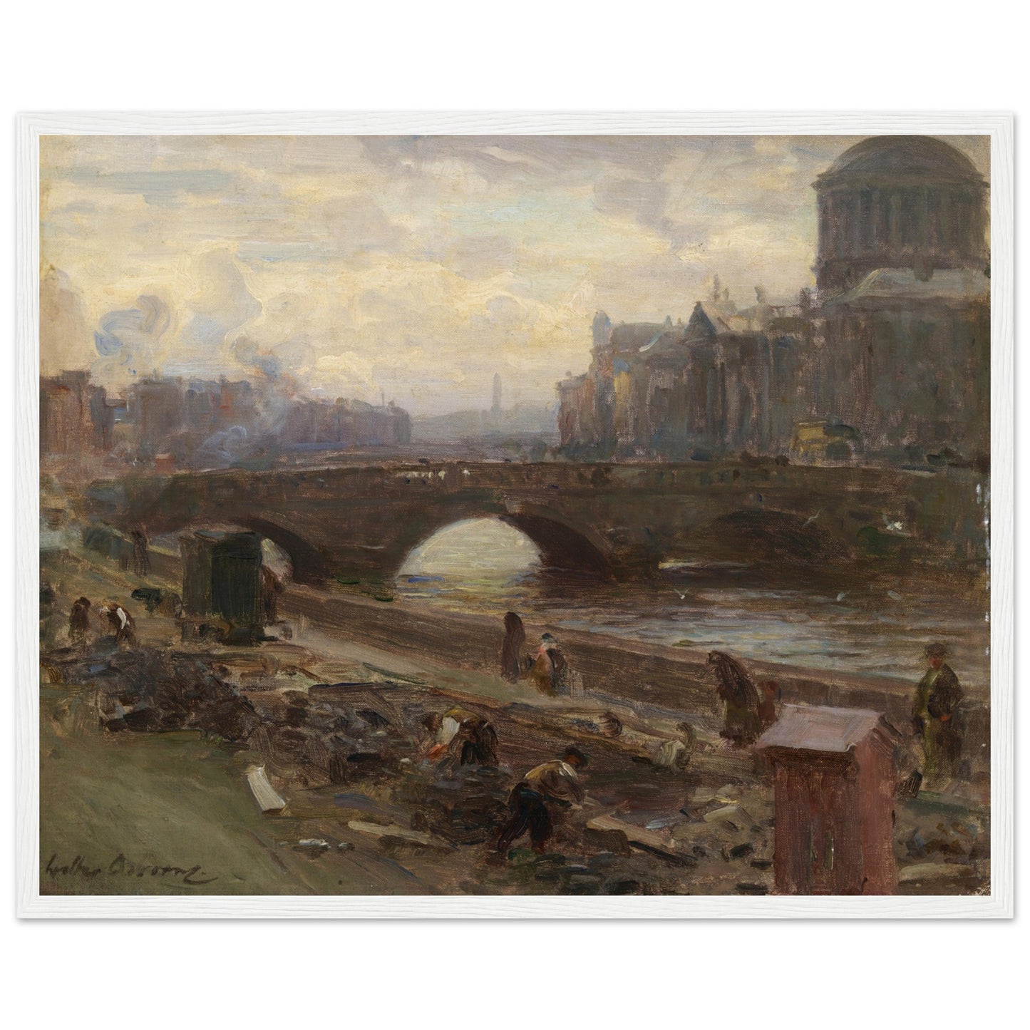 The Four Courts, Dublin by Walter Osborne Art Print 40x50 cm / 16x20″ – size comparison view | Buy Irish Art