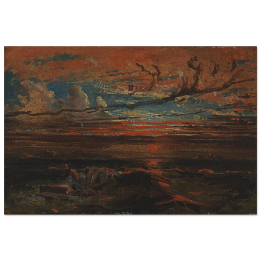 Sunset at Sea After a Storm by Francis Danby’s Museum Quality Art Print – framed print close-up | Buy Irish Art