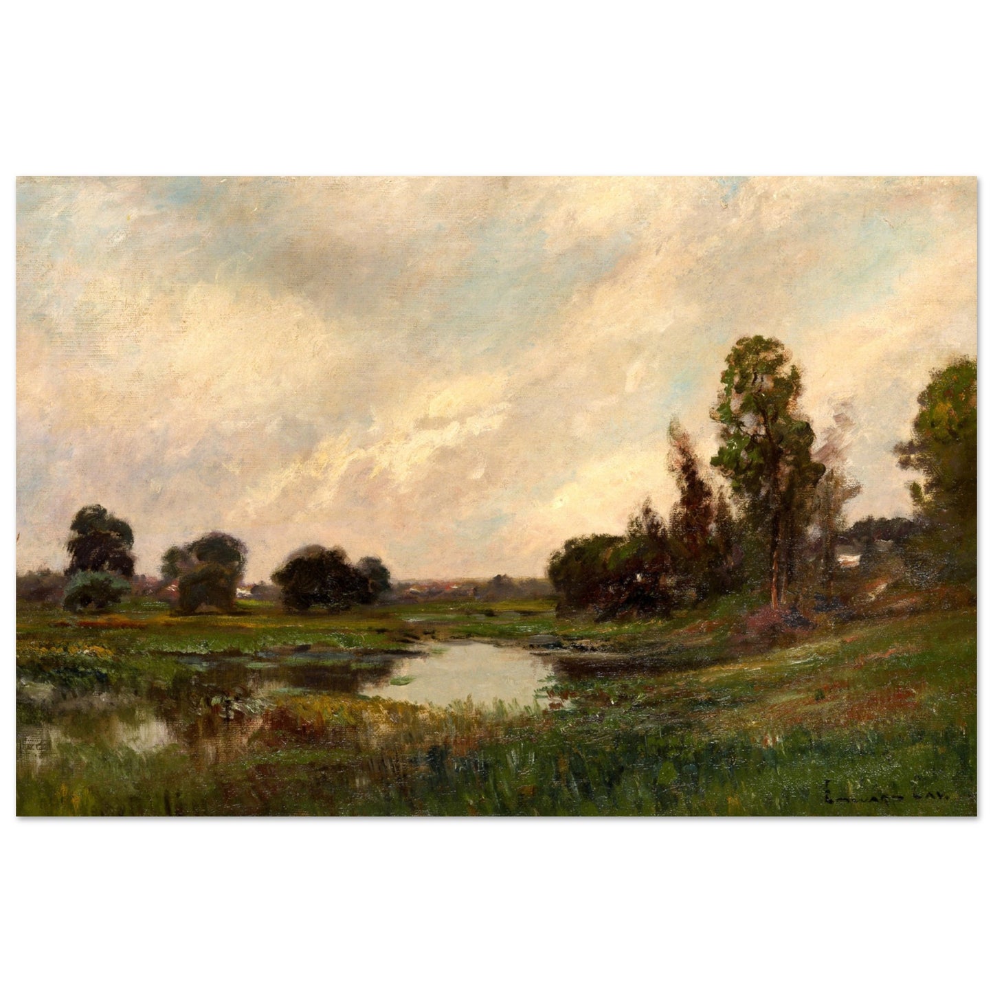 The River by Irish-American Artist Edward Gay Art Print – framed print close-up | Buy Irish Art