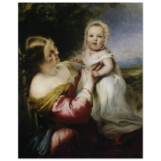Young Mother’s Pastime (1844) by Richard Rothwell Print 40×50 cm 16×20″ – framed print close-up | Buy Irish Art