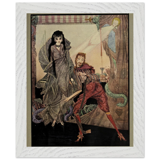 Harry Clarke Art Print – Poe’s Tales of Mystery (1923) – “Slowly Opened Eyes” | Museum-Quality Framed Reproduction – framed print close-up | Buy Irish Art