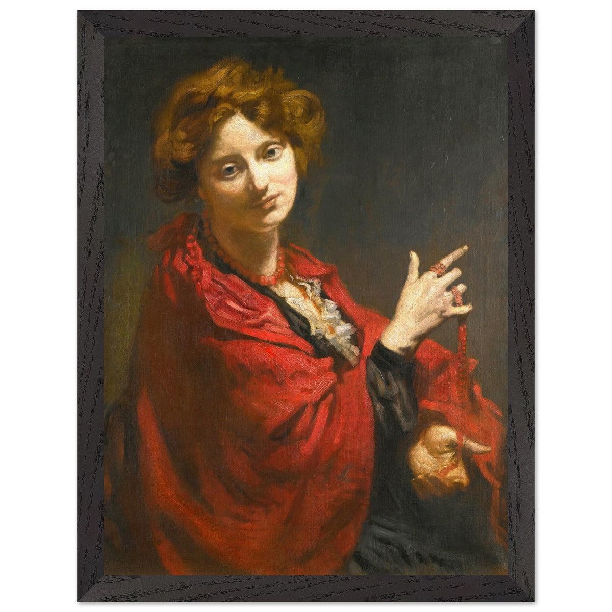Anita Bartle, The Red Shawl by William Orpen print in a black frame