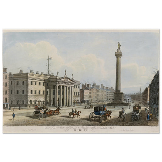 GPO & Nelson's Pillar Dublin — Art Print – framed print close-up | Buy Irish Art