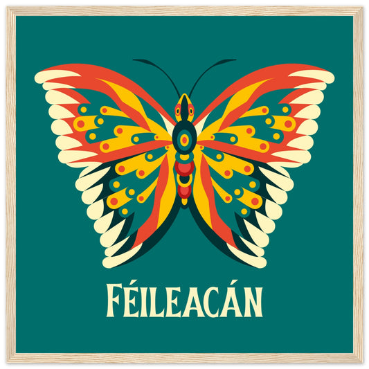 Féileacán - Butterfly Irish Language Print – framed print close-up | Buy Irish Art