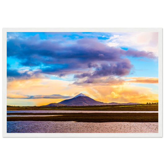 Croagh Patrick Mountan Ireland, Irish landscape Photography Prints Framed Photographic Print – framed print close-up | Buy Irish Art