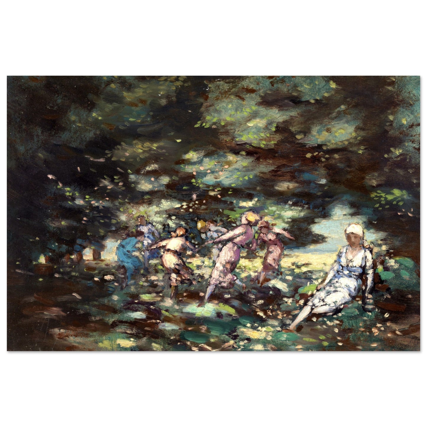 Fairies in a Wood by Irish Artist George Russell (Æ) Print – room setting display | Buy Irish Art