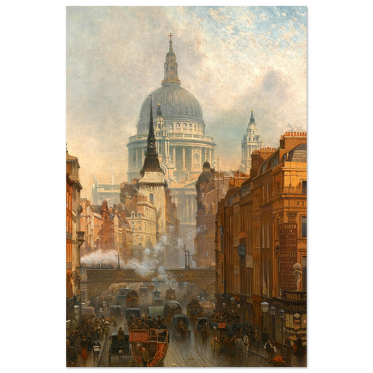 Ludgate, Evening by Irish Artist John O'Connor Art Print – framed print close-up | Buy Irish Art