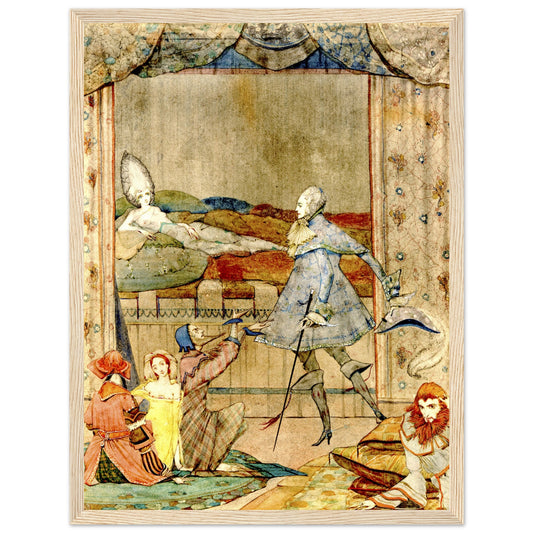 He Saw, Upon a Bed, the Finest Sight Was Ever Beheld by Harry Clarke – Framed Reproduction Print – framed print close-up | Buy Irish Art