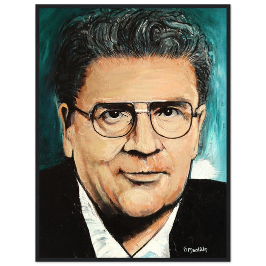 John Hume - Portrait of Peace - Framed Wall Art Print by Irish Artist – framed print close-up | Buy Irish Art