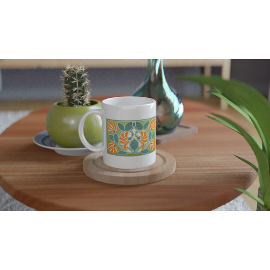 Harmonic Balance of Warm and Cold Colours Mug by James Ward – side view | Buy Irish Art