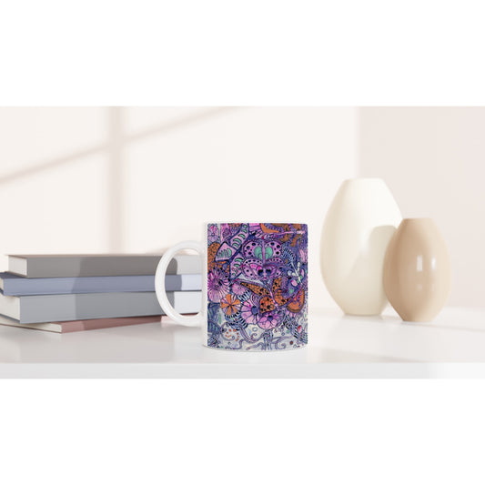 Butterfly Textile Design Mug by Harry Clarke – side view | Buy Irish Art
