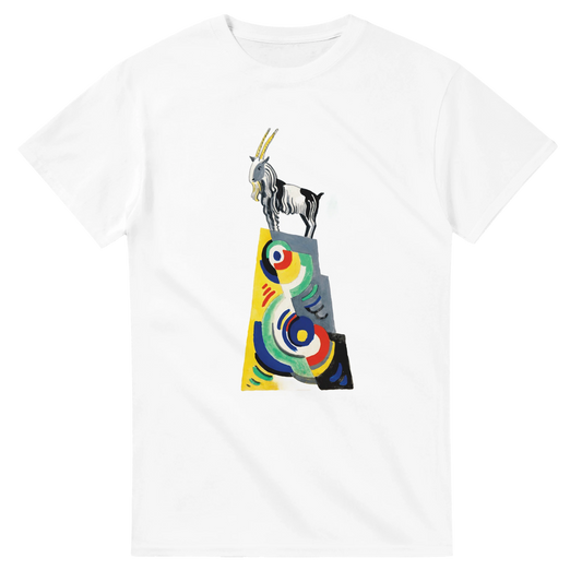 A Goat Monument by Mainie Jellett – Heavyweight Unisex T-Shirt – front detail view | Buy Irish Art