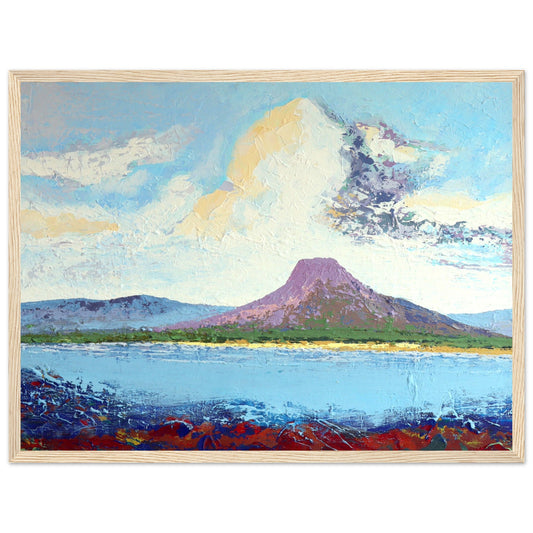 Antrim Coast – Semi-Abstract Contemporary Landscape Art Print by Ó Maoláin – framed print close-up | Buy Irish Art