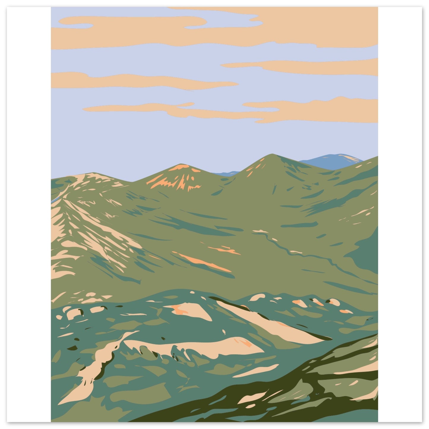 Twelve Bens Connemara National Park Galway Ireland Art Print – detail view | Buy Irish Art