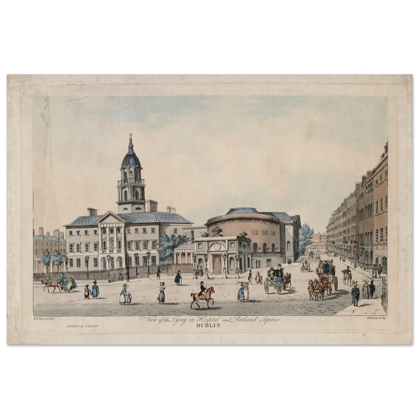 The Lying-In Hospital, The Rotunda & Rutland Square – Museum-Quality Reproduction Print – room setting display | Buy Irish Art