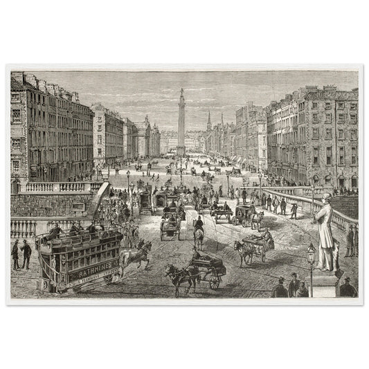 Dublin Old View - 1882 Vintage Illustration by Sellier Framed Wall Print Home Decor – framed print close-up | Buy Irish Art