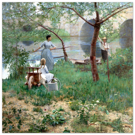 Under the Cherry Tree by Irish Artist John Lavery Art Print – framed print close-up | Buy Irish Art