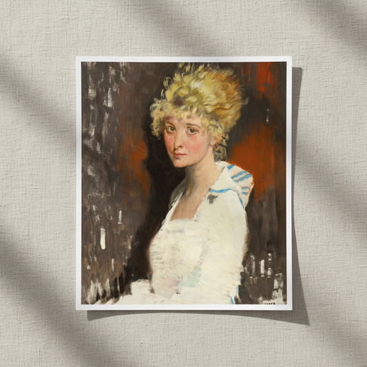 The Artist's Model, Yvonne by William Orpen, unframed print on textured paper on a linen background