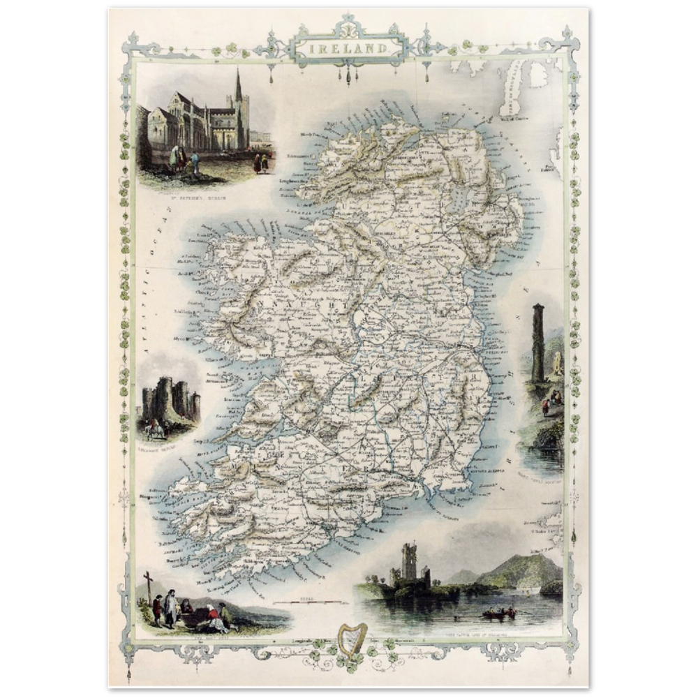 Old Map of Ireland – Vintage Antique Framed Print – view 9 | Buy Irish Art
