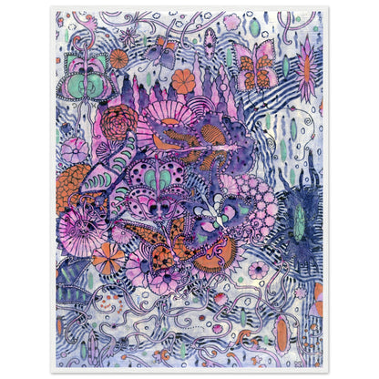 Butterfly Textile Design by Harry Clarke Framed Wall Art Print – size comparison view | Buy Irish Art