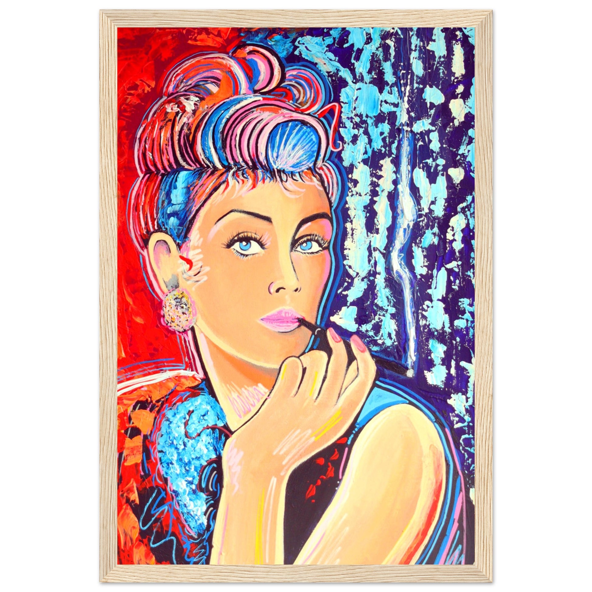 Breakfast at Tiffany's is a open edition framed wall art print by Irish Artist &nbsp;Ó Maoláin, it depicts the movie star Audrey Hepburn and it reminds us of the old romantic ideals of Hollywood, wrapped up in 1960s glitz and glam.