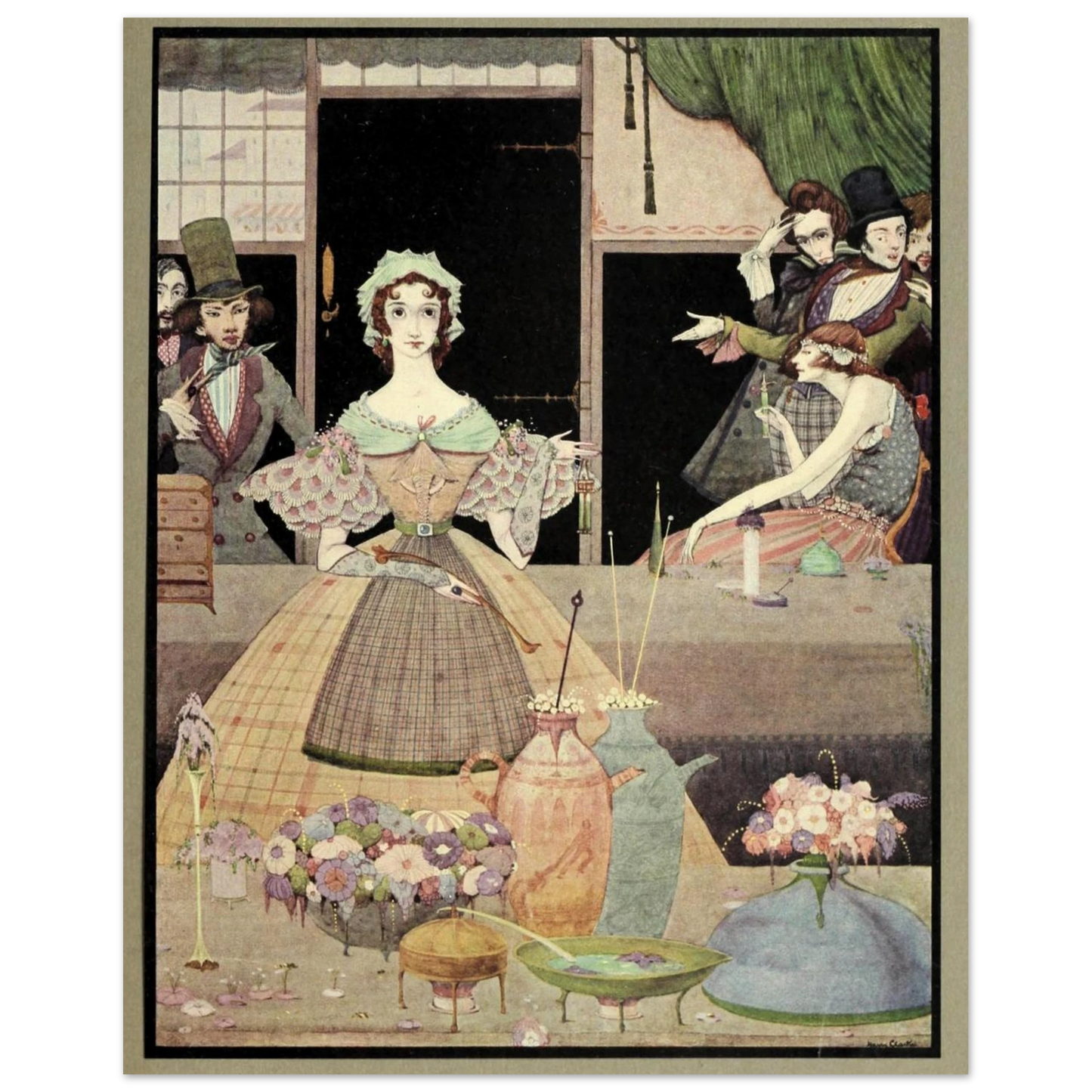 Harry Clarke Art Print – Poe’s Tales of Mystery (1923) – “Spritely Grisette” | Museum-Quality Framed Reproduction – Irish wall art print | Buy Irish Art