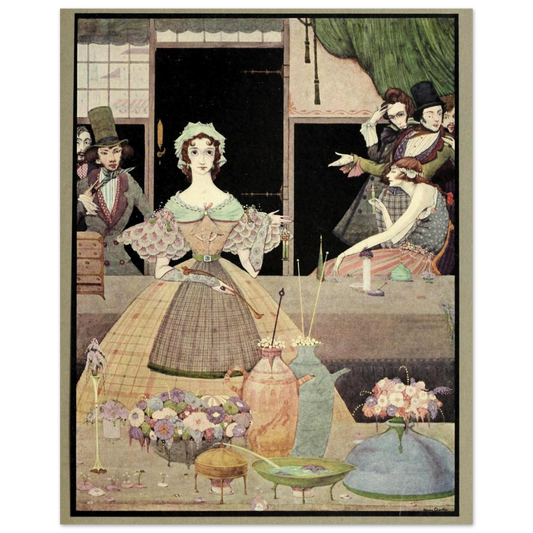 Harry Clarke Art Print – Poe’s Tales of Mystery (1923) – “Spritely Grisette” | Museum-Quality Framed Reproduction – Irish wall art print | Buy Irish Art