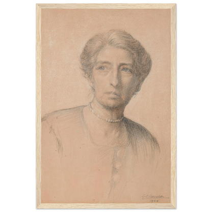 Drawing of the pianist Edith Best, née Oldham, by Sarah Cecilia Harrison, art print in a wood frame, 30x45 cm