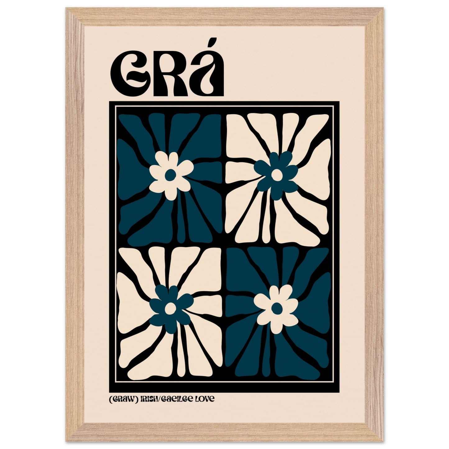 Grá Irish language art print — romantic 'love' wall art for a living room or bedroom