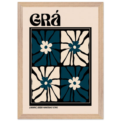 Grá Irish language art print — romantic 'love' wall art for a living room or bedroom