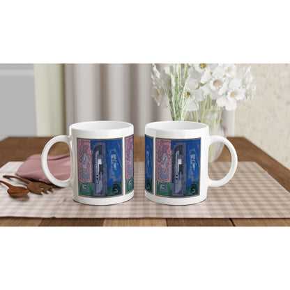 Four Element Composition Mug by Mainie Jellett – A Masterpiece for Your Everyday Moments – lifestyle setting | Buy Irish Art