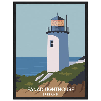 Fanad Head Lighthouse Framed Print | Donegal Coastal Wall Art – size comparison view | Buy Irish Art