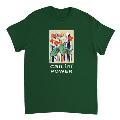 Cailíní Power T-shirt – front detail view | Buy Irish Art