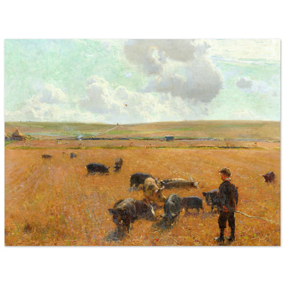 Joe the Swineherd by Irish Artist Walter Frederick Osborne Art Print – room setting display | Buy Irish Art