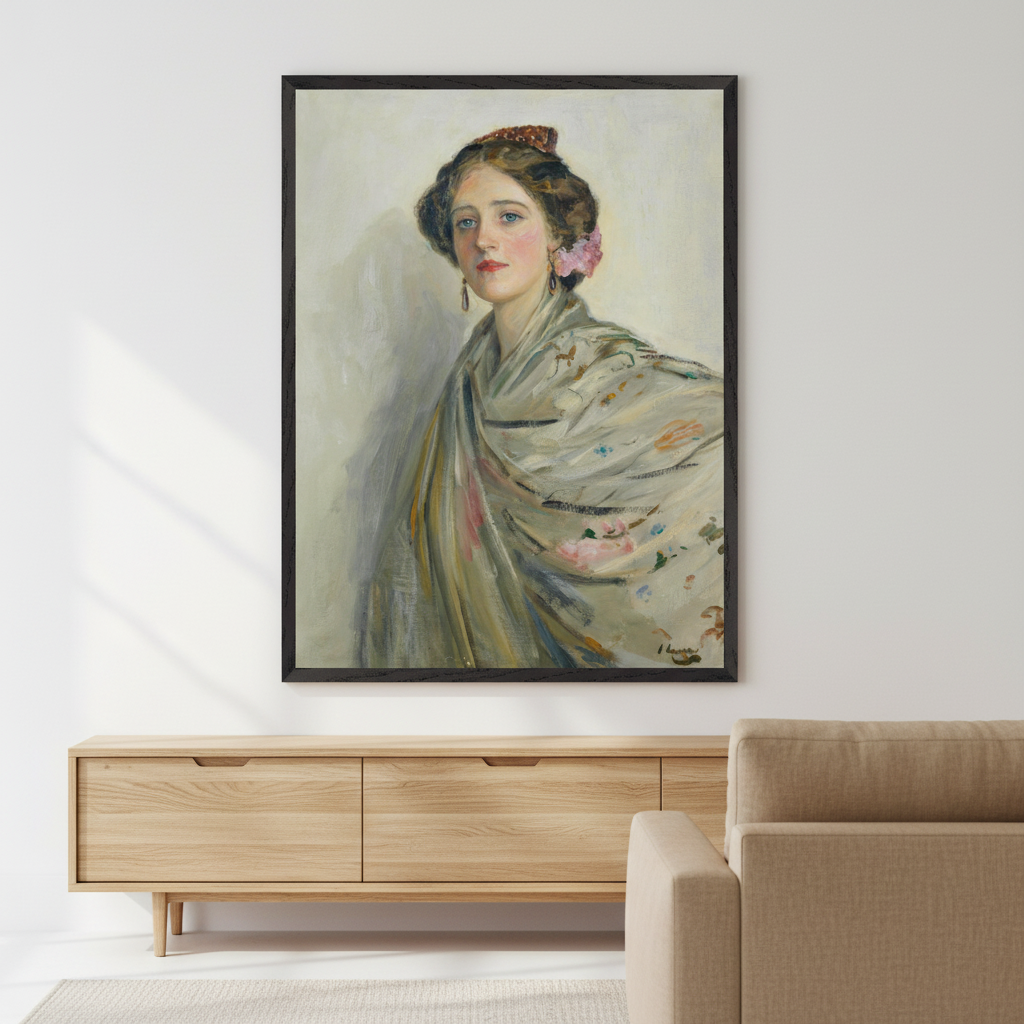 A Fair Spaniard, Mrs Chowne by Sir John Lavery art print – framed print view | Buy Irish Art