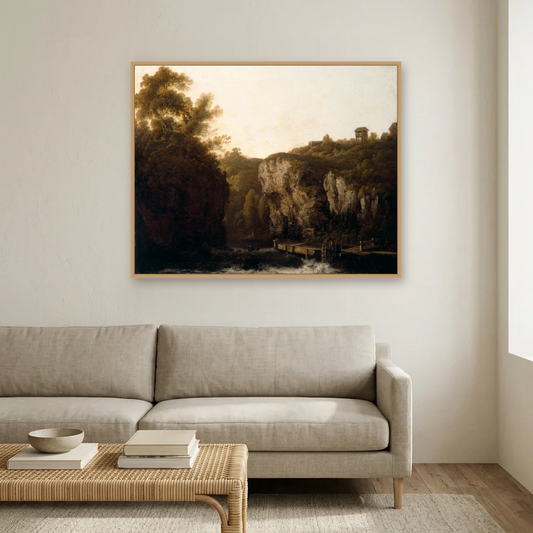 A View near Avoca art print, framed and hung in a living room