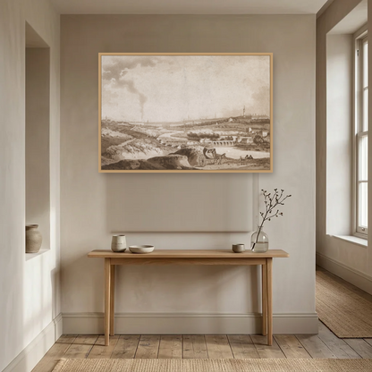 Dublin and Islandbridge from the Magazine Hill (1792) art print, framed and hung in a hallway