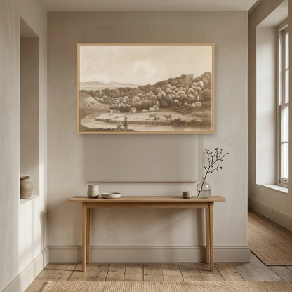 The Secretary of State's House at Palmerston art print, framed and hung in a hallway