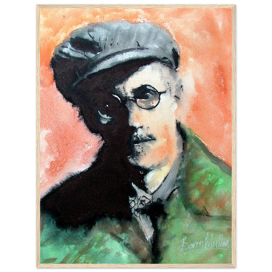 James Joyce Framed Art Print by Irish Artist – framed print close-up | Buy Irish Art