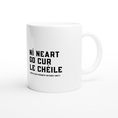 Ní neart go cur le chéile  Mug – lifestyle setting | Buy Irish Art