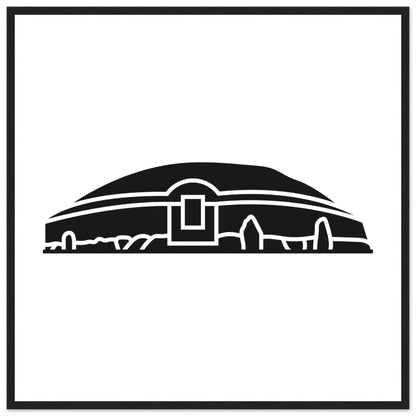 Modern Irish Minimalist Newgrange Illustration Framed Wall Art Print – size comparison view | Buy Irish Art