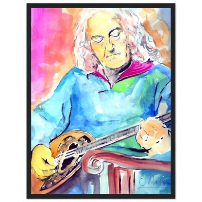 Alec Finn Bouzouki  De Dannan Art Print by Ó Maoláin – detail view | Buy Irish Art