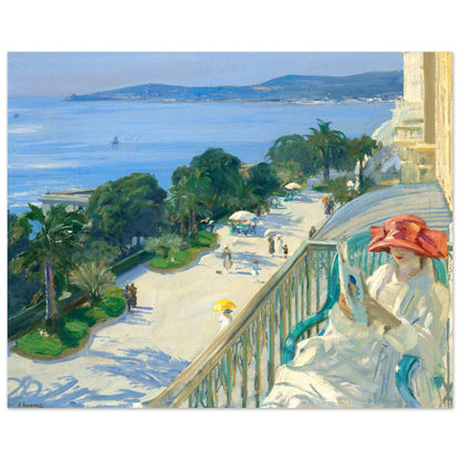The Terrace, Cap d’Ail by Irish Artist John Lavery Art Print 40x50 cm / 16x20″ – framed print close-up | Buy Irish Art