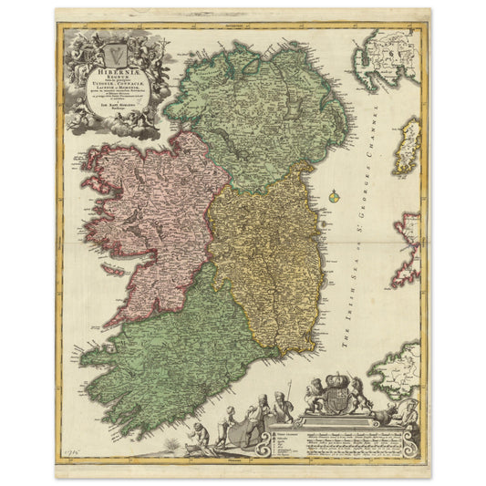The Kingdom of Ireland Map Print – framed print close-up | Buy Irish Art